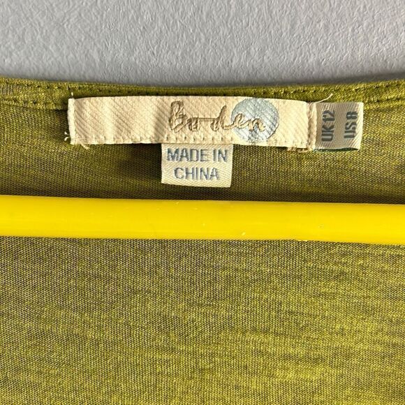 Boden Chartreuse Knot Shirt Sz 8 - Picture 3 of 5
